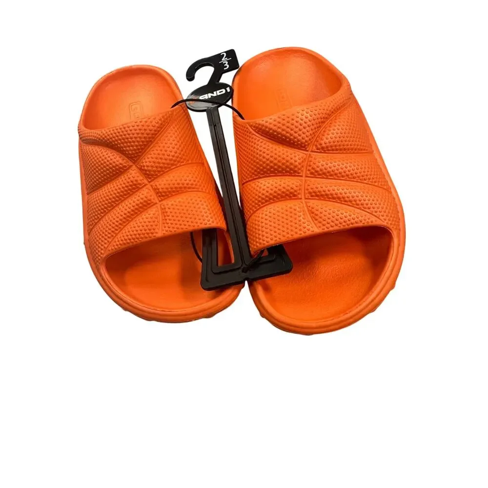 AND1 Basketball Textured Foam Slide Sandals Youth Size 2/3 Orange